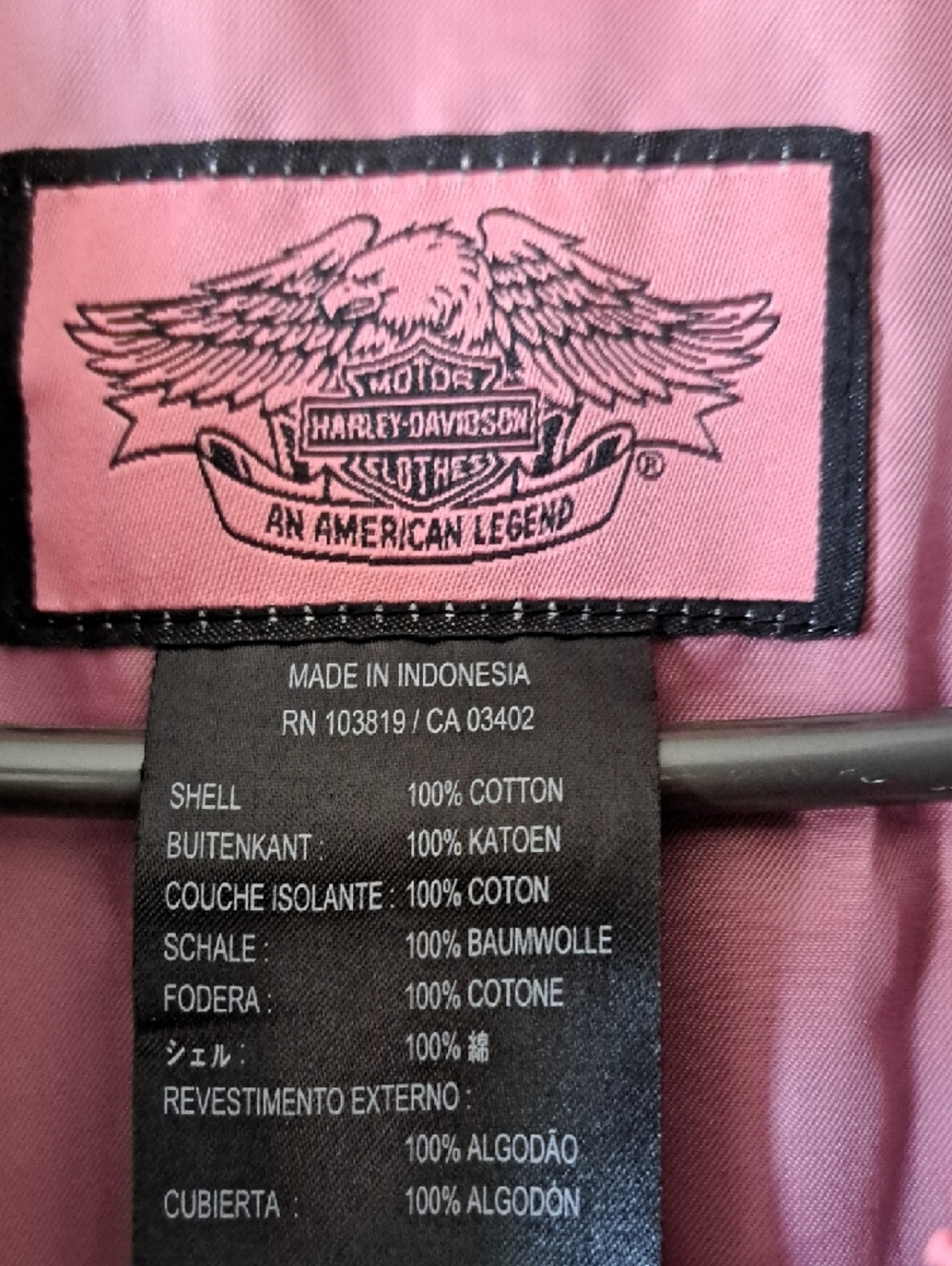 Harley-Davidson Black Utility Jacket with Pink Accents - Picture 4 of 5